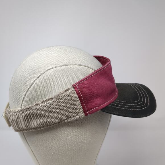 Turtle Bay Sun Visor Cap Red One Size Adjustable Strap Embroidered Ahead - Picture 5 of 10